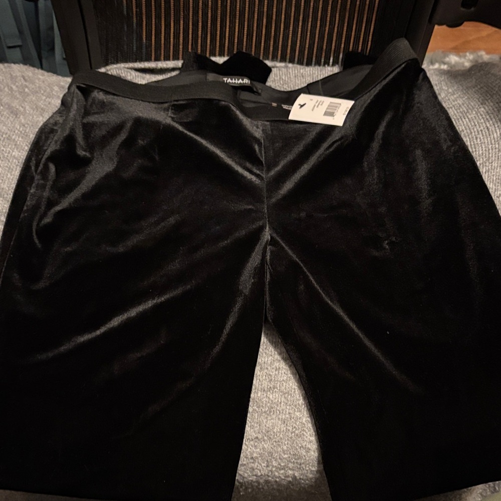 Tahari Black Velvet Leggings